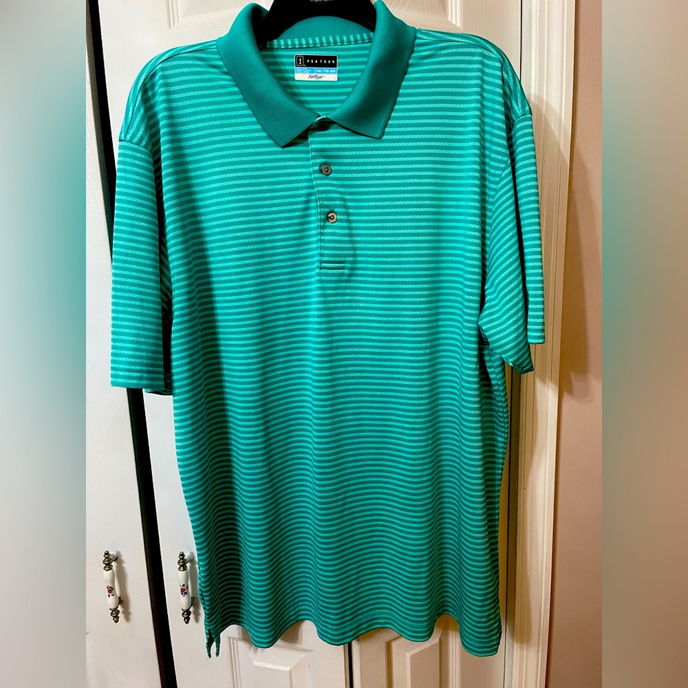 PGA Tour Airflux Mens Golf shirt size XXL-TTG-EEG Length 31 sleeve Length 12